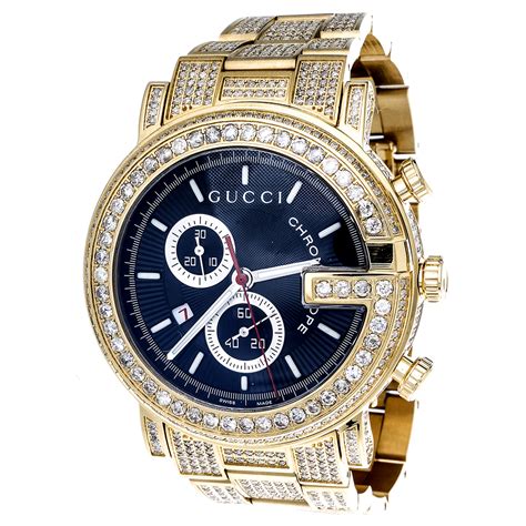 gucci men diamonds watch|Gucci watch on sale men's.